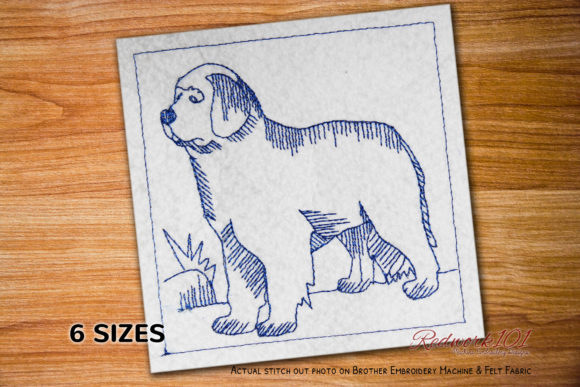 Newfoundland Dog Breed Redwork: A Hands-On Review for Embroidery Designers